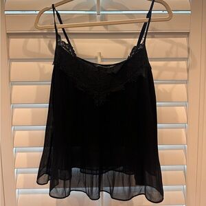 Black flowy tank